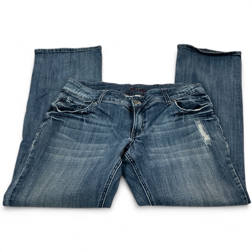 Revolution Distressed Blue Straight Leg Jeans